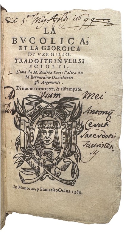 1586 2 WORKS OF VIRGIL IN 1 BOOK - Bucolics + Georgics & Aeneid Antique Italian gallery